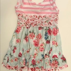 Pint/pink floral tank dress
